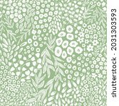 doodled botany plants seamless... | Shutterstock .eps vector #2031303593