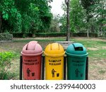 Small photo of waste bins that have been categorized as organic and nonorganic. So it can make processing easier.