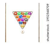 set of 3d glossy snooker balls... | Shutterstock . vector #1952568709