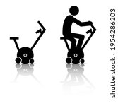 stick figure with exercise bike ... | Shutterstock .eps vector #1954286203