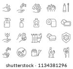 set of hygiene related vector... | Shutterstock .eps vector #1134381296