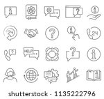 set of help related vector line ... | Shutterstock .eps vector #1135222796