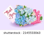 bouquet of forget me nots with... | Shutterstock .eps vector #2145533063