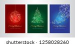 merry christmas greeting card... | Shutterstock .eps vector #1258028260