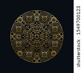 golden ink geometric mandala... | Shutterstock .eps vector #1549700123