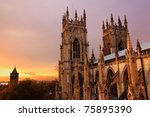 York Minster At Sunset In Autumn