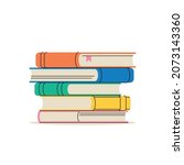 vector stack of books. pile of... | Shutterstock .eps vector #2073143360