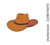 brown western cowboy hat.... | Shutterstock .eps vector #2158076073