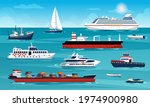 Set Of Sea And Ocean Ships And...