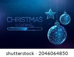 wireframe christmas toys and... | Shutterstock .eps vector #2046064850