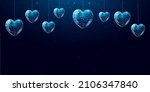 hanging blue hearts. saint... | Shutterstock .eps vector #2106347840