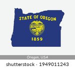 oregon map flag. map of or  usa ... | Shutterstock .eps vector #1949011243