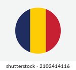 Chad Round Country Flag....