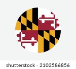 Maryland USA Round State Flag. MD, US Circle Flag. State of Maryland, United States of America Circular Shape Button Banner. EPS Vector Illustration.