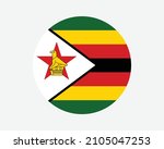 zimbabwe round country flag.... | Shutterstock .eps vector #2105047253