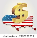 3d map of the united states in... | Shutterstock .eps vector #2136222799