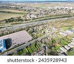 Small photo of Aerial View of Central Hatfield City of England, Great Britain. March 9th, 2024