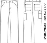 men's carpenter pants fashion... | Shutterstock .eps vector #2065611470