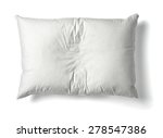 close up of  a white pillow on white background
