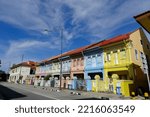 Small photo of singapore, august 22 2022, singapore historical buildings in joo chiat road district.