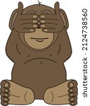 one of three wise monkeys. see... | Shutterstock .eps vector #2124738560