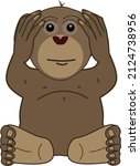 one of three wise monkeys. see... | Shutterstock .eps vector #2124738956
