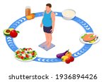 weight loss. isometric healthy... | Shutterstock .eps vector #1936894426
