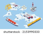 isometric tanker loading... | Shutterstock .eps vector #2153990333