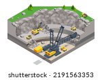 Isometric Mining Quarry  Mine...