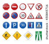 european traffic road sign... | Shutterstock .eps vector #450845716