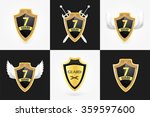 set of vector shields realistic ... | Shutterstock .eps vector #359597600