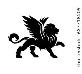 Winged Lion. Vector...
