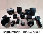 Professional photographic equipment - 
view from above