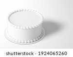 3D rendering plain white birthday cake isolated on white background. fit for your bithday cake design element.