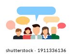 people discuss various topics... | Shutterstock .eps vector #1911336136