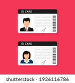 woman and man plastic id cards  ... | Shutterstock .eps vector #1926116786