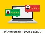 user reviews. laptop with... | Shutterstock .eps vector #1926116870
