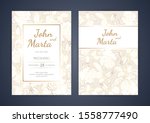 wedding invitation with gold... | Shutterstock .eps vector #1558777490