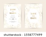 wedding invitation with gold... | Shutterstock .eps vector #1558777499