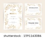 wedding invitation with gold... | Shutterstock .eps vector #1591163086