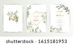 wedding invite. set of card... | Shutterstock .eps vector #1615181953