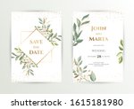 wedding invite. set of card... | Shutterstock .eps vector #1615181980