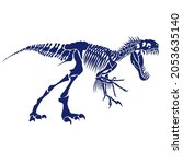 dinosaur skeleton silhouette ... | Shutterstock . vector #2053635140