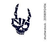 tribal hand skull tattoo ideas  ... | Shutterstock . vector #2058092456