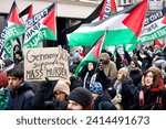 Small photo of Munich, Germany, January 13, 2024, Dozens of people demonstrated in Munich, a pro-Palestine demonstration March.