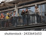 Small photo of Mainz, Germany - February 10, 2024: Traditionally, every year at 14.11 at the carnival season is opened in Mainz by shouting 3x "Helau" and celebrating on the streets with kids, Der Jugendmaskenzug.