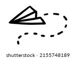 paper aeroplane doodle. simple... | Shutterstock .eps vector #2155748189