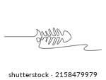 a fishbone line drawing concept | Shutterstock .eps vector #2158479979