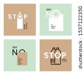 say no to plastic bags. stop... | Shutterstock .eps vector #1537122350