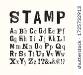 vector latin stamp alphabet.... | Shutterstock .eps vector #1725732913